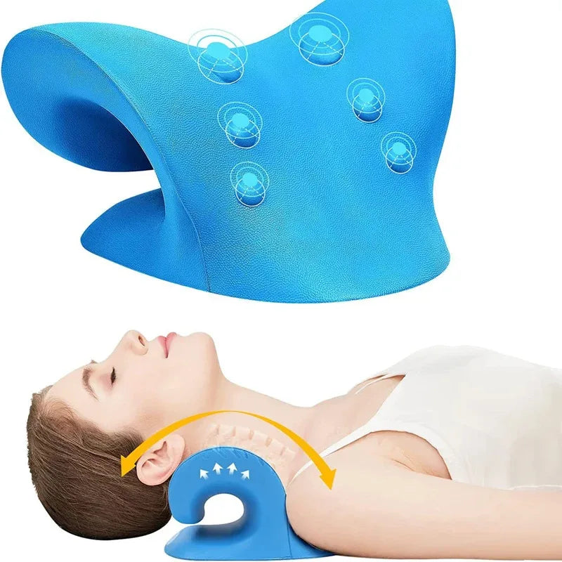 Neck Shoulder Stretcher Relaxer Cervical Chiropractic Traction Device Massage Pillow for Pain Relief Cervical Spine Alignment Quick Pick Grocers
